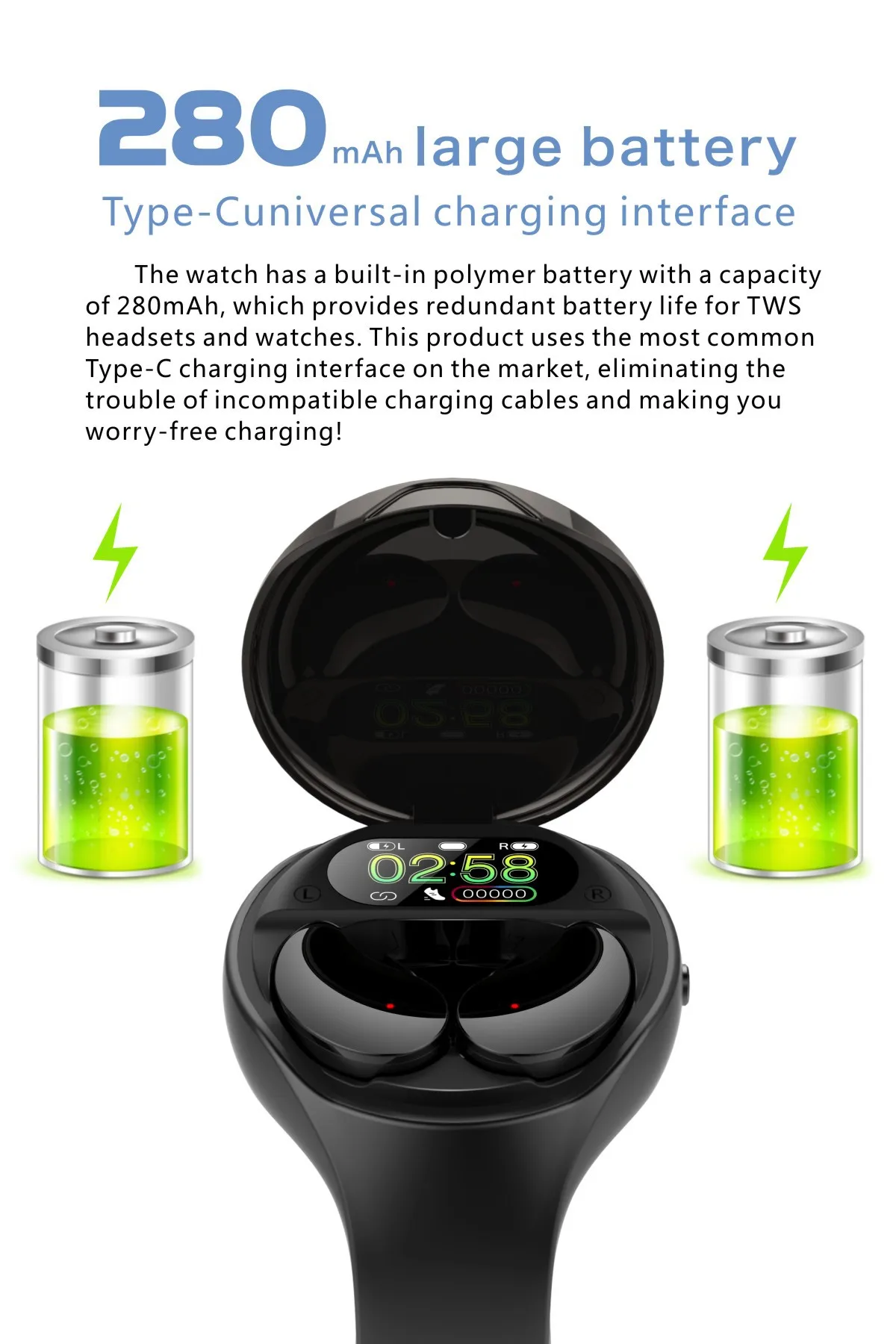 2021 Newest Tws Earbuds 2 In 1 Smart Watch With Multi Functions Hand Free Wireless Earphone