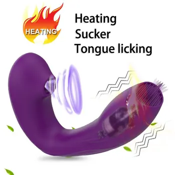 3in 1 Heating Sucking Vibrator for Woman 10 Speeds Remote Oral Sucker Clitoral Tongue Licking Adult Sex Toys Female Masturbator 3