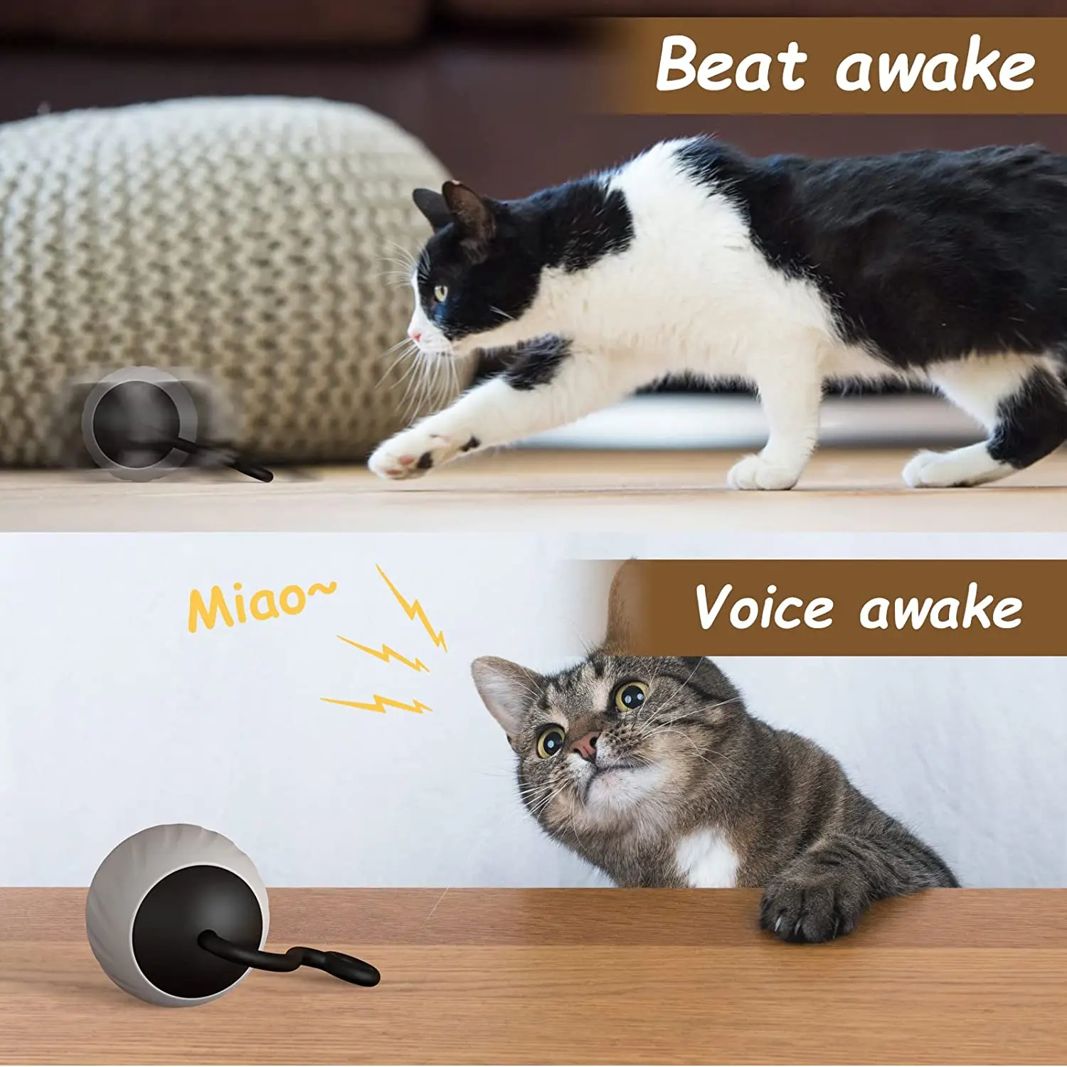 Atuban-jouets Interactifs Pour Chats D'intérieur, Boule À