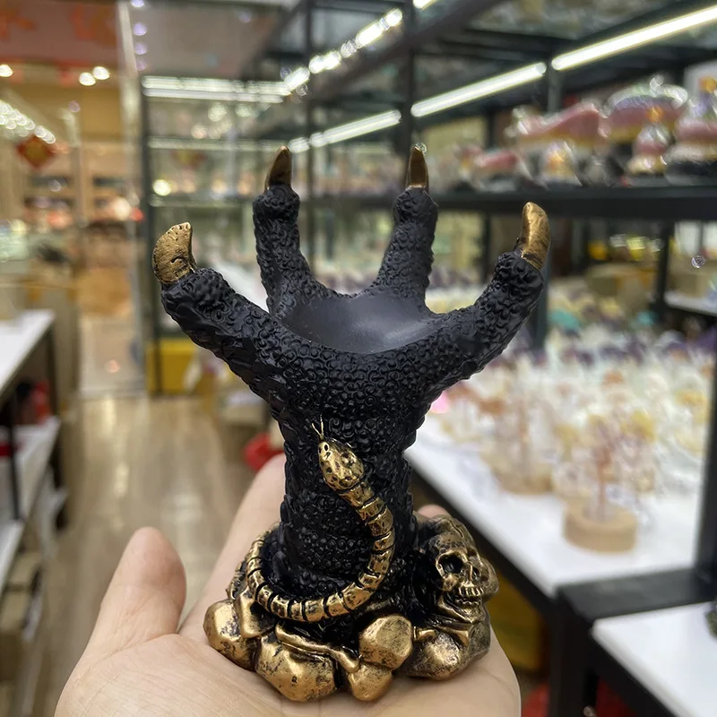 Dragon Paw Crystal Ball Holder Display Base Figurine Statua Sfera Stand Resina Ornamenti Da Tavolo Regali Decorazioni Per La Casa Per Palline Da 4-6Cm