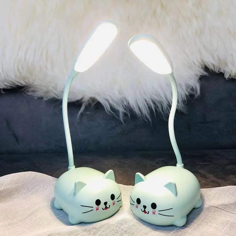 Mini Cat USB Lamp LED Cute Animal Night Light Rechargeable Table Lamp Bedside Eye Caring Reading Lights Bedrooms