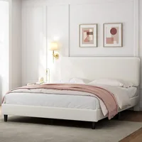 Queen Bed Frames with Adjustable Headboard,Full Size Bed Frame No Box Spring Needed/Wood Slats Support/Easy Assembly, Bed Frames 1
