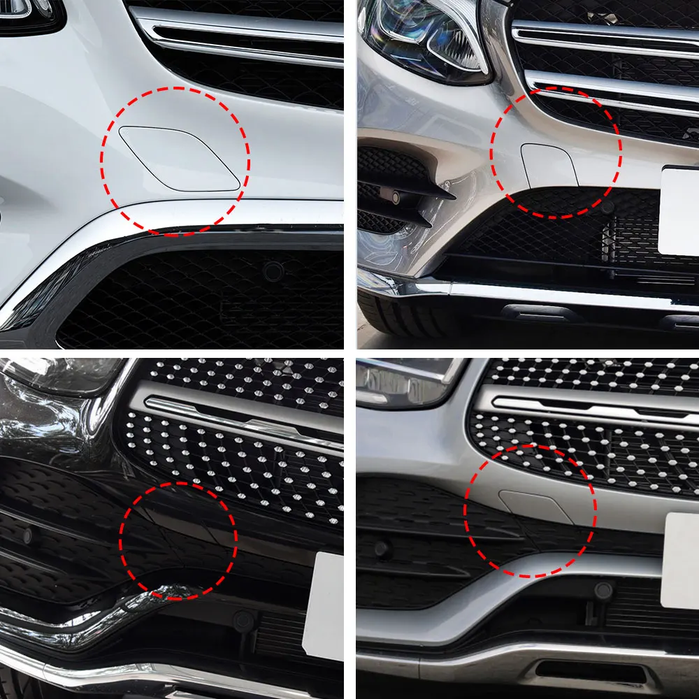 For Mercedes GLC Claass Black Car Front Bumper Tow Hook Cover Cap Towing Eye Accessories For Benz W253-GLC260 GLC300
