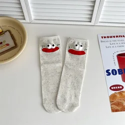 Playful Cartoon Big Eyes Women's Socks - Cute & Fun Gift (Red yi mouth)
