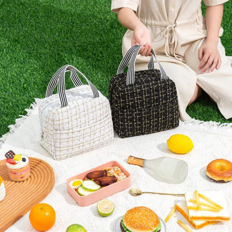 Portable Lunch Bags Thermal Insulated Lunch Box Storage Bag Children's School Box Bag Picnic Storage Large Capacity Tote