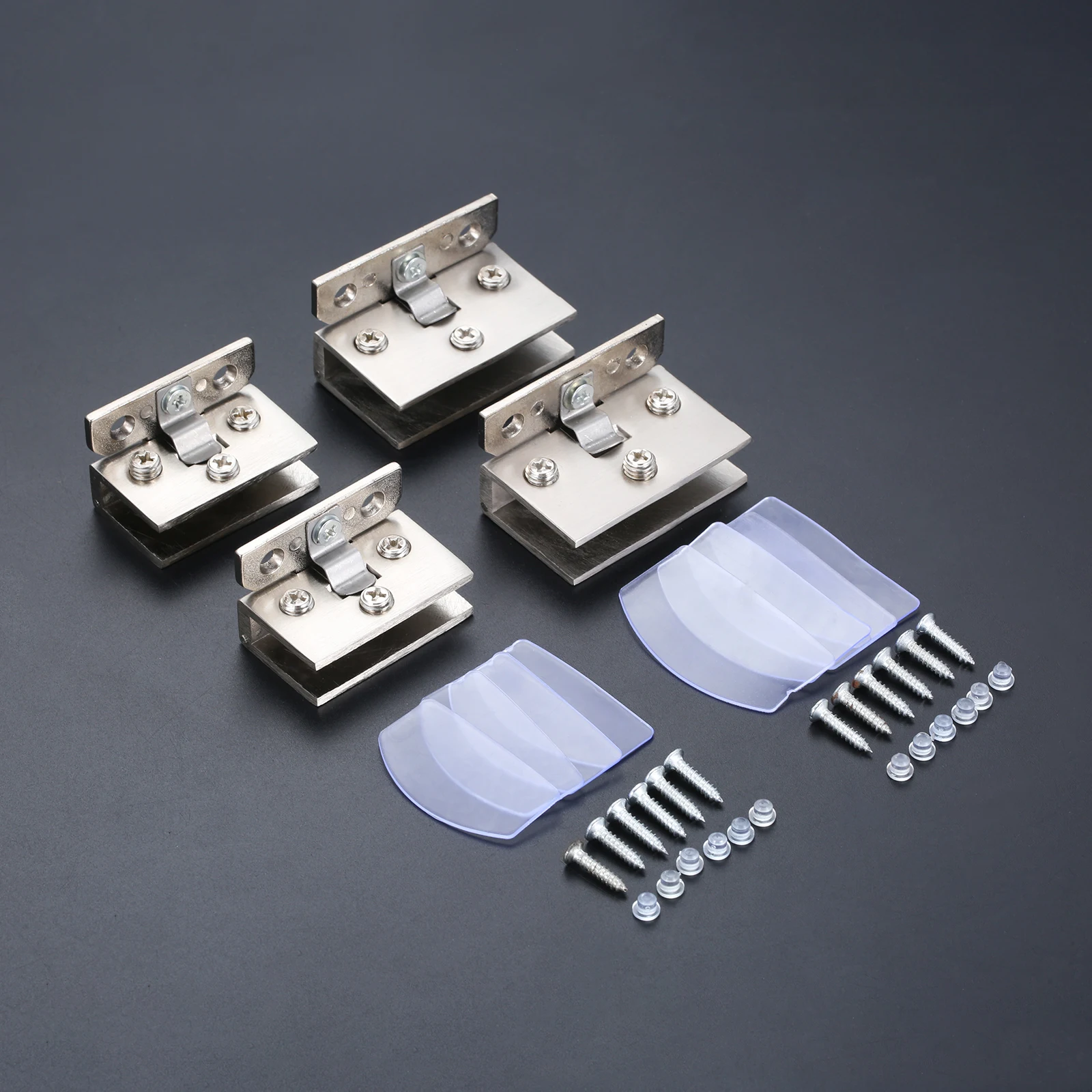 2Pcs Glass Door Hinge Without Hole Glass Hinge Clip Cabinet Furniture Fitting Zinc Alloy Hardware 5-8mm 8-10mm