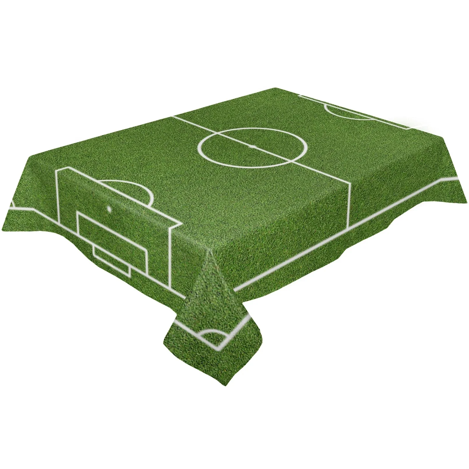 

Soccer Balls Football Field Rectangular Tablecloth Table Decor Waterproof Table Cover for Kitchen Party Wedding Decorative