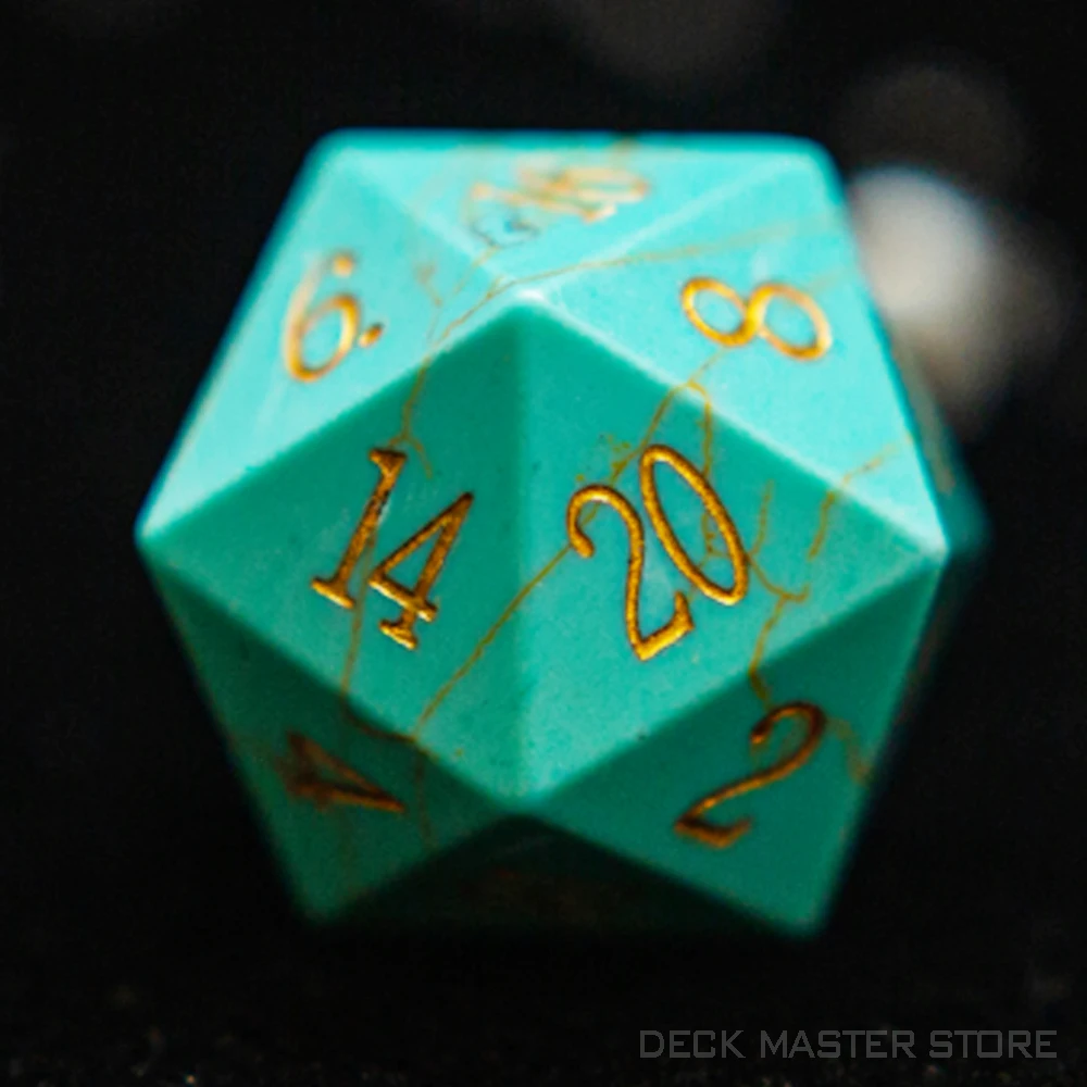 Turquoise Dice Polyhedral Gemstone Various Shapes Digital D20 DnD Dice for D&D TRPG Magic Tabletop Games Board Games Dice