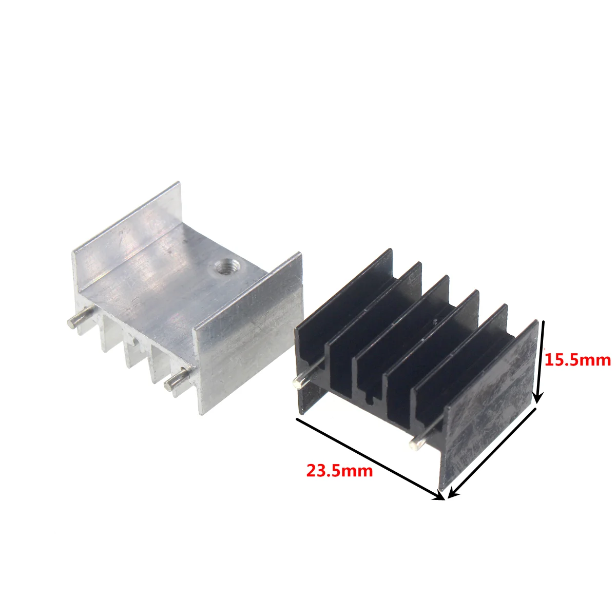 Aluminum Heat Sink 10pcs Heatsink 23.5x15.5x20 double 2pin 2 needle mm 23.5x15.5x40mm