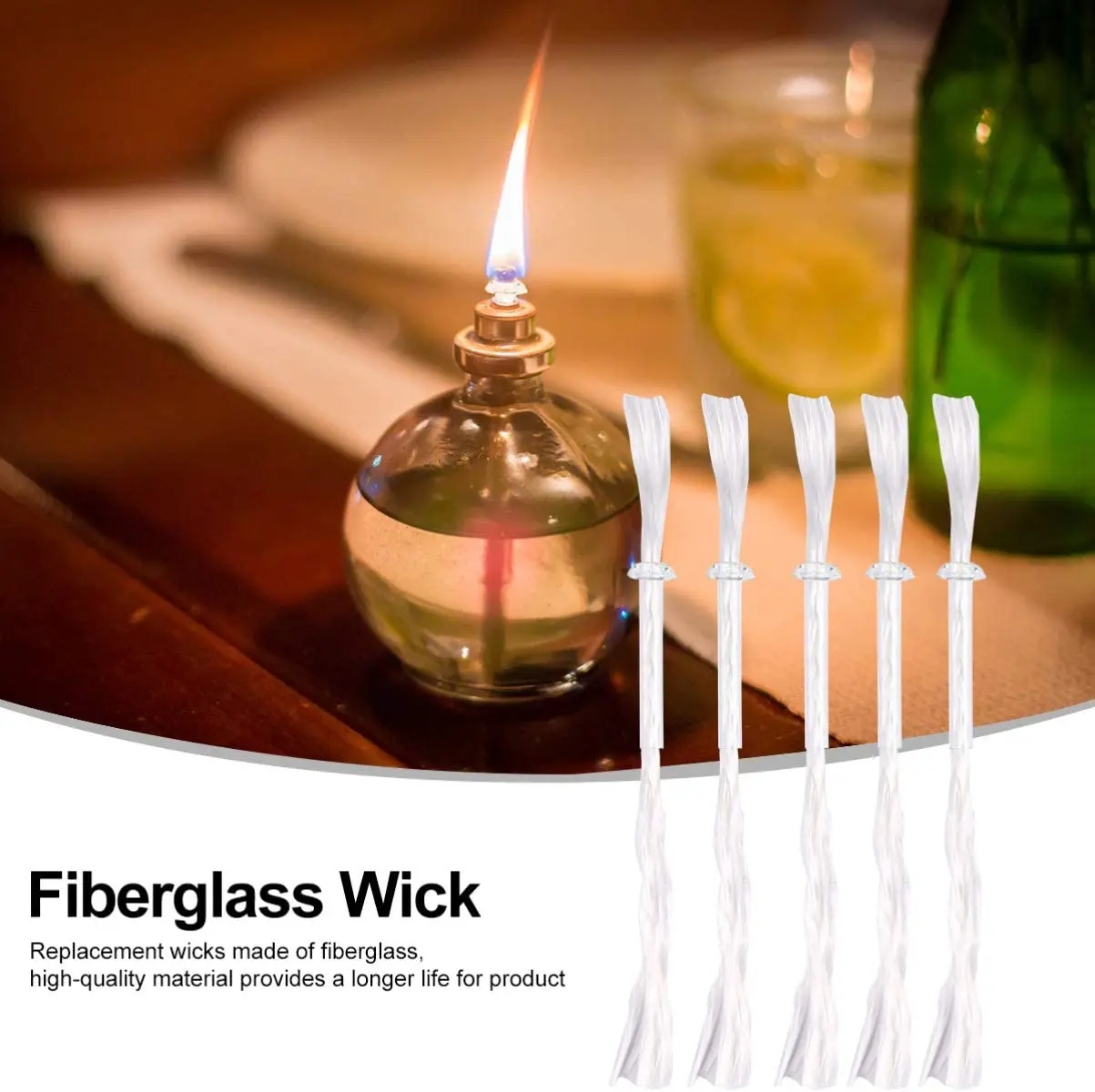 10 pc Glass Wick Holders Oil Lamp Oil Candle Wick Kits