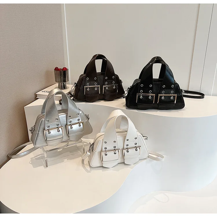 Unusual Bags for Women 2024 Trend Leather Rivets Fashion Handbag Woman Luxury High Quality Funny Underarm Shoulder Bag Ladies