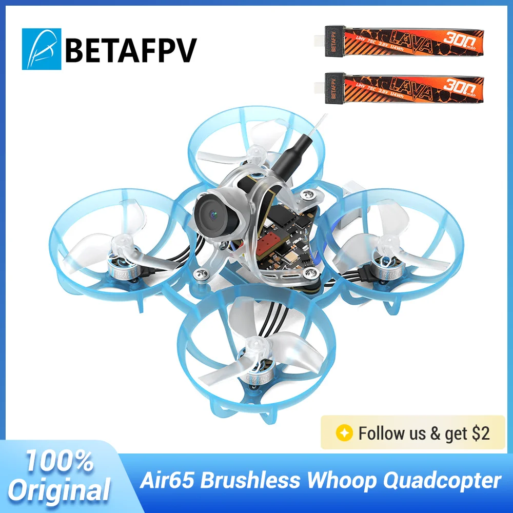BETAFPV Air65 Drone Whoop Sin Escobillas Ultraligero – 65 Mm, 17.3 G, Controlador G473 5IN1, Receptor ELRS, Motor 0702SE 23000KV, Cámara C03, Para FPV Outdoor Freestyle