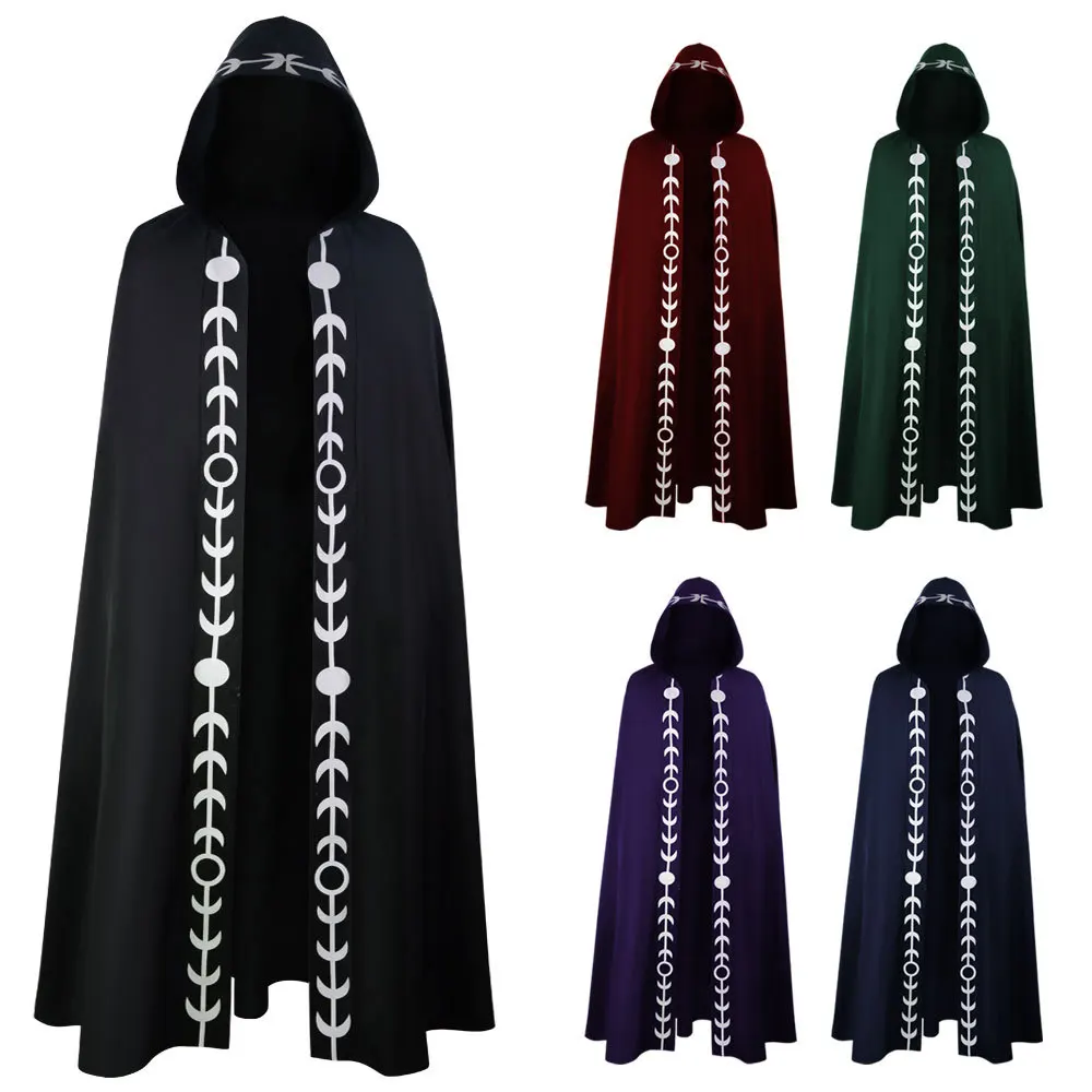 

Halloween Hooded Cloak Medieval Literature and Art Multicolor Cloak Cosplay Costumes Film and Television Novelty Clothing