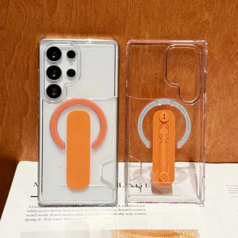 Luxury Clear Magnetic Card Holder Phone Case - Shockproof Bracket Bumper Cover