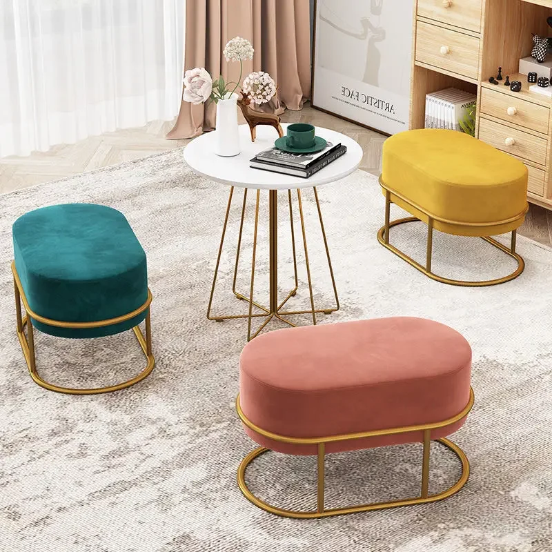 

Shoe Changing Stool Home Doorway Light Luxury Multifunctional Footstool Entrance Stool Living Room Coffee Table Sofa Stool