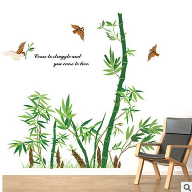 

Listed on the new wall stickers stickers study Chinese rural bamboo sofa setting wall decoration