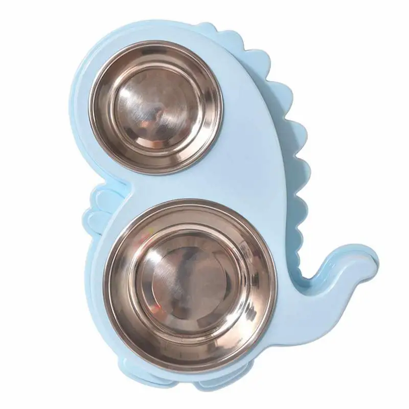 

Double Dog Bowl 2-in-1 Dinosaur Shaped Slow Feeder Pet Bowls For Dogs Cats Pet Food Water Feeder Puppy Supplies Accessories