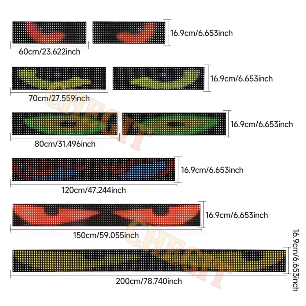 Voice 2M Large Sceen LED App Voice Control Devil's Eye Truck Car Interior Decoration Ambient Light Custom Text Pattern Lighting