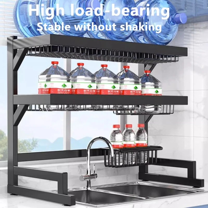 2 Layer Kitchen Sink Dish Drying Rack Over The Sink Utensil Chopsticks Storage Holder Countertop Cutting Board Holder Organizer 3