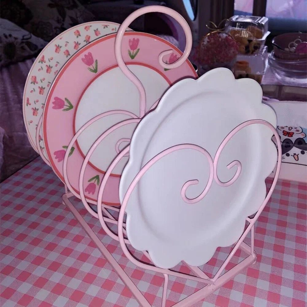 Heart-Shaped Bowl Dish Storage Rack, Holder, Single Layer Bowls Dishes Drain Rack, Organizer in Kitchen Accessories 6