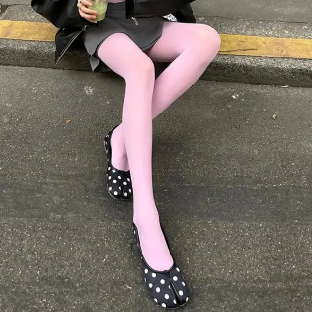 Jolis collants roses pour femmes élégantes, Lingerie chaude en velours, chaussettes classiques pour filles, bas de corps Sexy, vêtements de Date 1