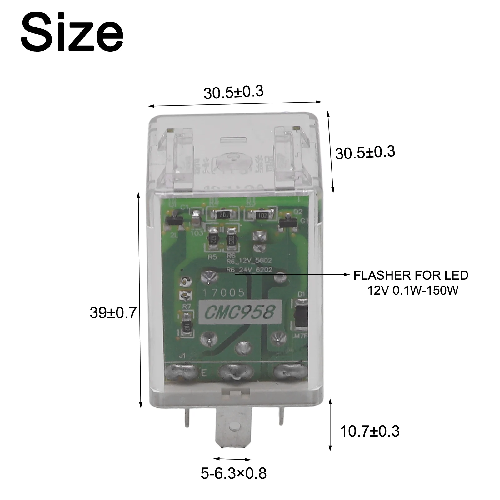 

Flasher Relay for Car LED Light 12V 3Pin Turn Signal Rate Control Blinker Relay Universal Fitment Practical Design