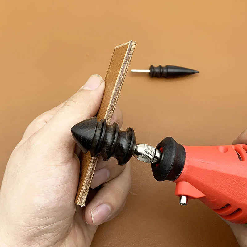 1Pcs leather edge polishing oil head flat head / pointed sandalwood sanding leather craft DIY tool polishing stick