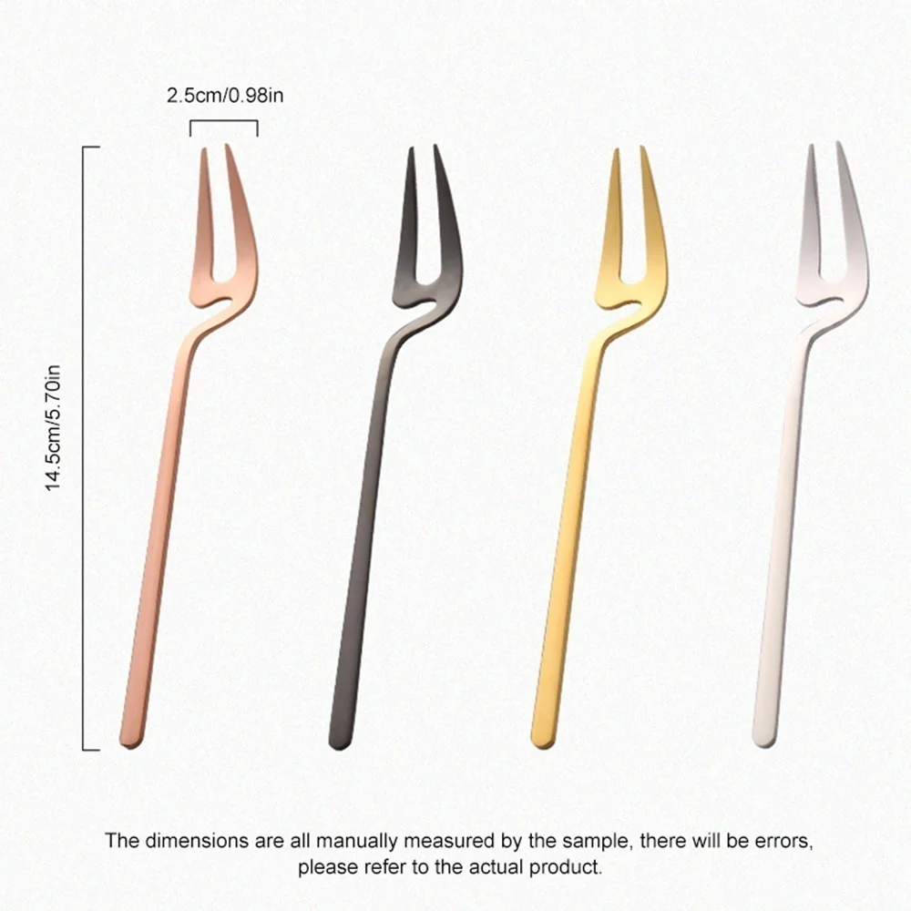 Stainless Steel Fruit Forks Pickle Forks Cocktail Salad Dessert Cake Forks Tableware For Banquet Party Seafood Dinner