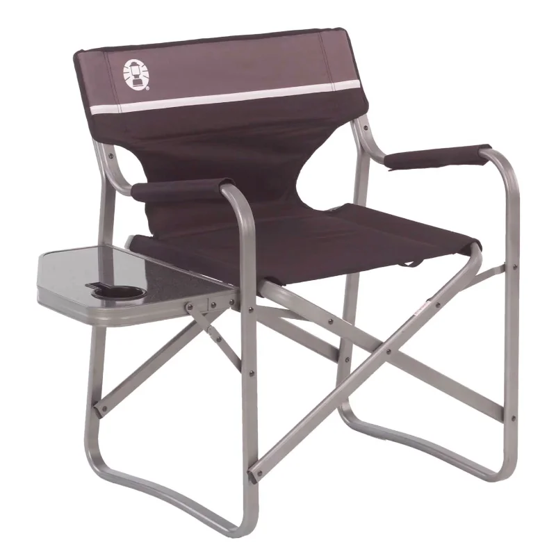

Aluminum Camping Chair with Flip-up Side Table and Cup Holder Lightweight Aluminum Frame Outdoor Beach Chairs Furniture