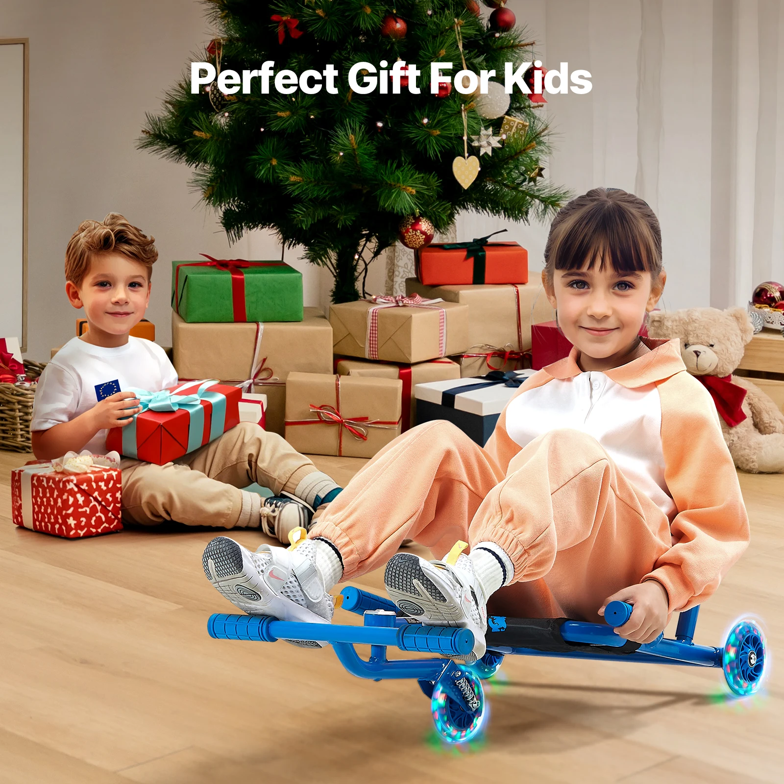 Kids Ride On Scooter Drifting Toy with LED Wheels