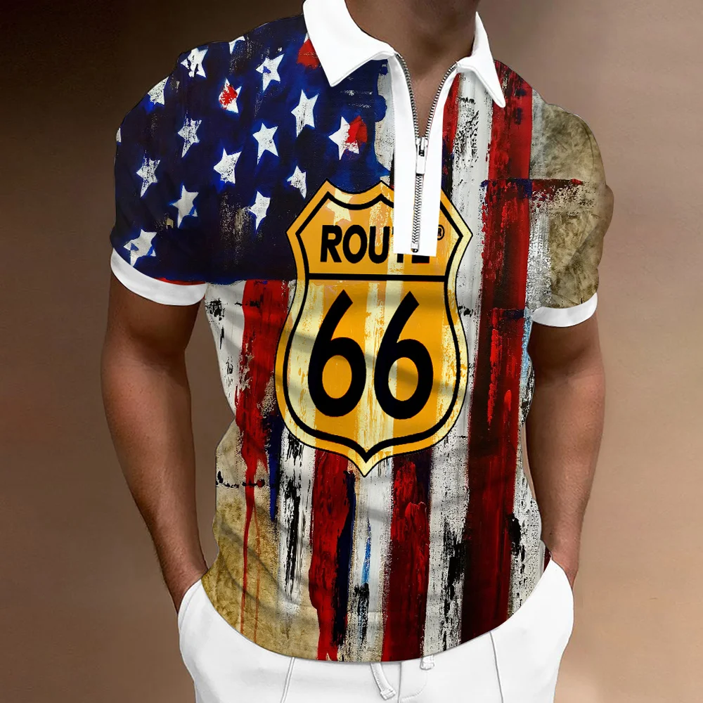 

Summer Fashion Men Streetwear 3d Printing Short Sleeve Turn Down Collar Polo Shirt Harajuku Sportswear Men's Polo Shirt