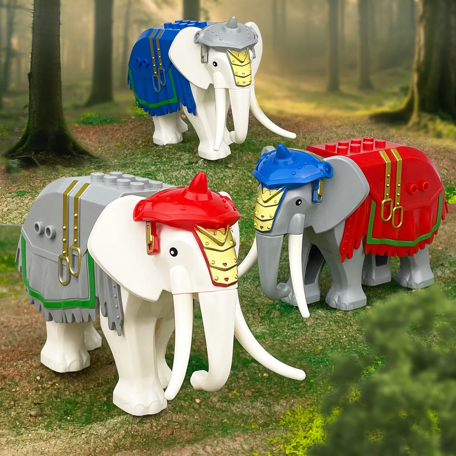 Mittelalter Ritter Kaiserkrieg Elefant Tier Bausteine Spielzeug Desktop Ornamente Ziegel Kinder Geschenk – Detail 4