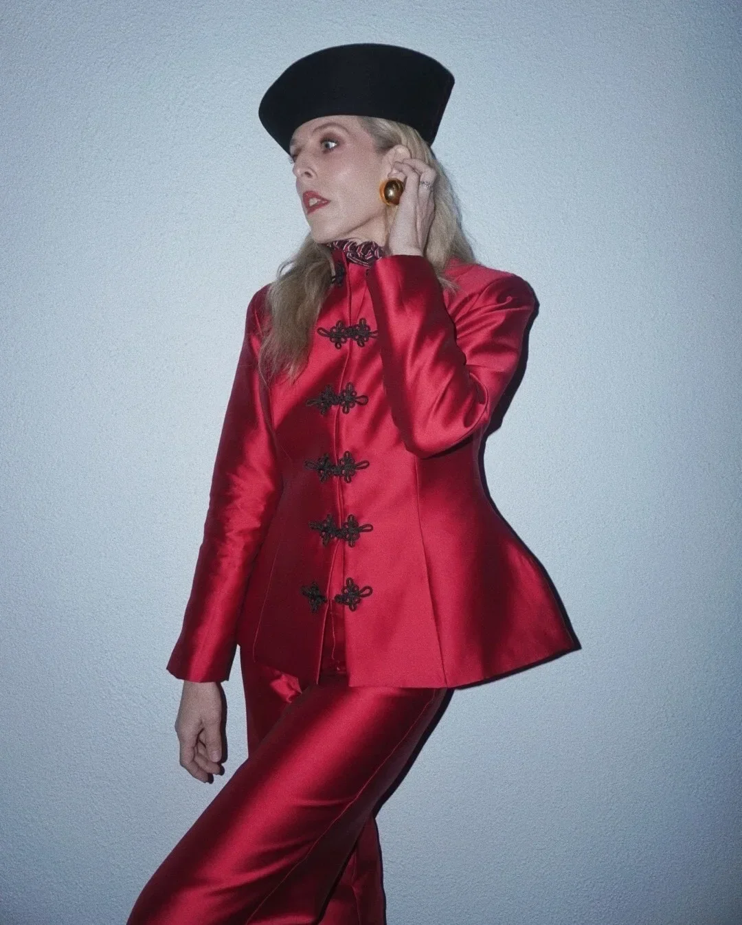 Elegant Satin Coat – Women's Satin Jacket With Cinched Waist & Button Closure