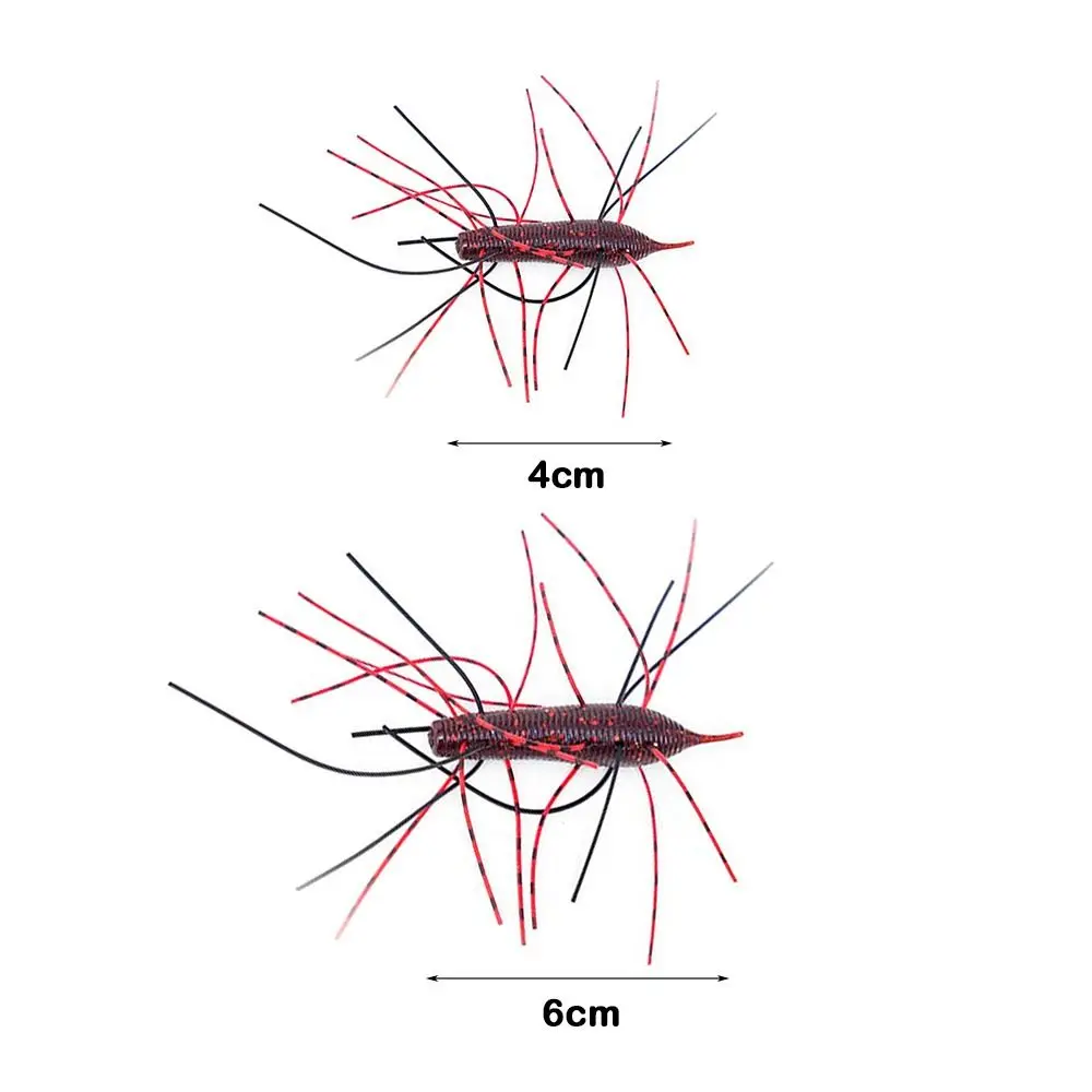 4/5pcs 4cm/6cm Fishing Sea Urchin Soft Bait Bass Stick Silicone Worm Silicone Worm Lure Handmade Crawfish Lures