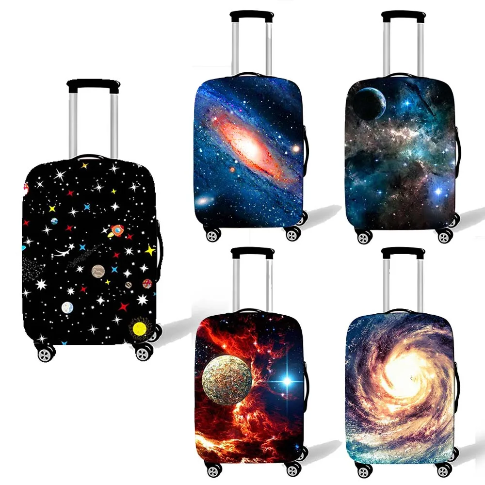 Luggage Cover Multicolor Galaxy Star Space Planet Accessories Elastic Suitcase Cover Travel Trolley Case Protective Covers