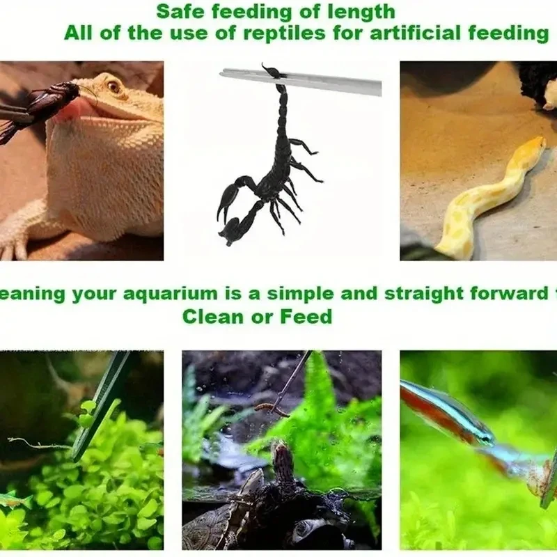Aquarium tweezers 48cm Stainless Steel Fish Tank Plant Aquascape Tools Straight Curved Forceps Clip Aquatic Feeding Tongs