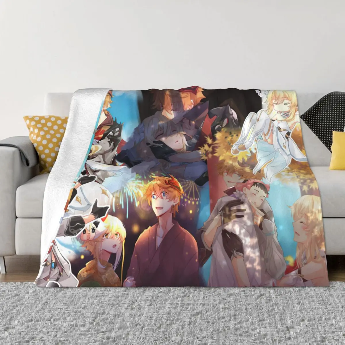 Tartaglia Childe Ying Blanket Flannel Genshin Impact Anime Game Soft