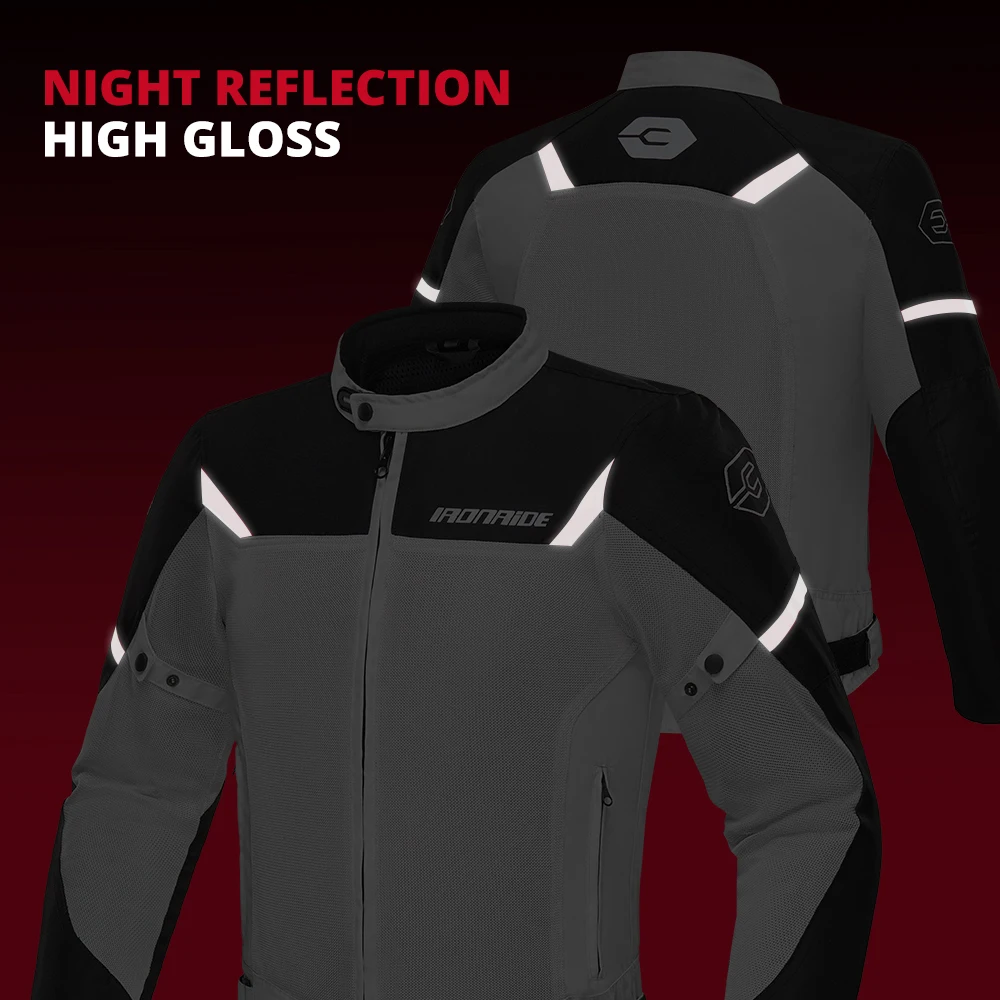 Motorcycle Jacket Men Summer Breathable Racing Motorcycle Jacket CE Certification Protection Riding Clothing Reflective Stripe