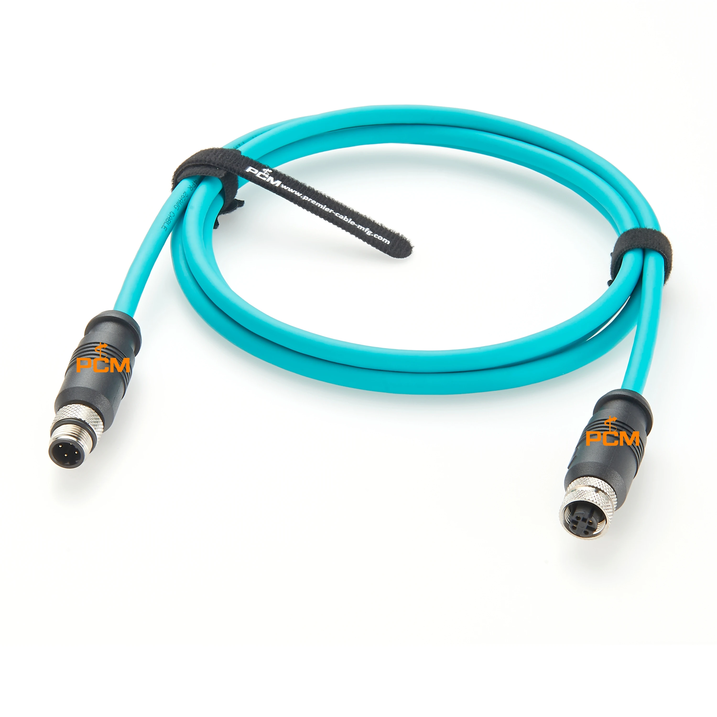 IP67 M12 D-code 4 Poles Male to Female High Flex PROFINET Ethernet EtherCAT Cable for Smart Camera Vision Sensor Omron Keyence