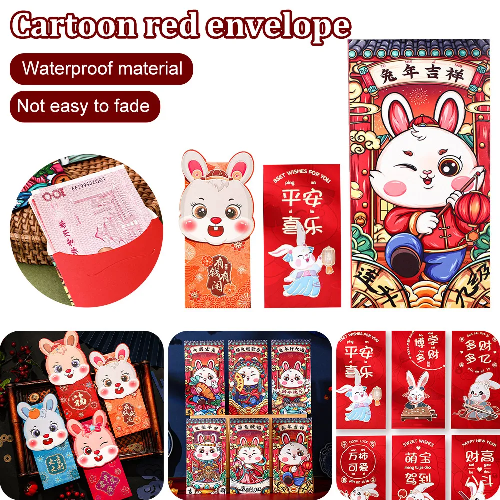 Chinese New Year Red Envelopes 2023 Rabbit  Red Packet Envelope 2023 -  Hongbao/red Envelopes - Aliexpress