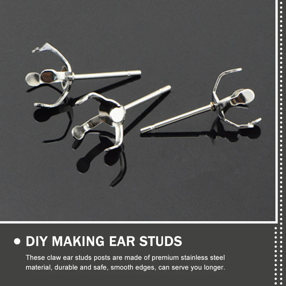 20 Pcs 진주 홀더 액세서리 귀걸이 결과 보석 만들기 Diy 클로 귀걸이 포스트 스터드 용품