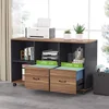 55" Executive Desk with Lateral File Cabinet Modern L-Shaped Computer Desk and Storage Solution 4