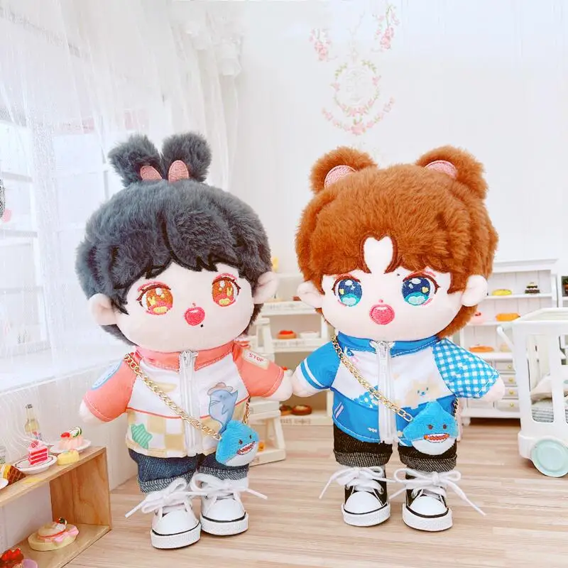 

Casual Shark Jacket Corgi Clothes 20cm Suit 20cm Baby Star Cotton Doll