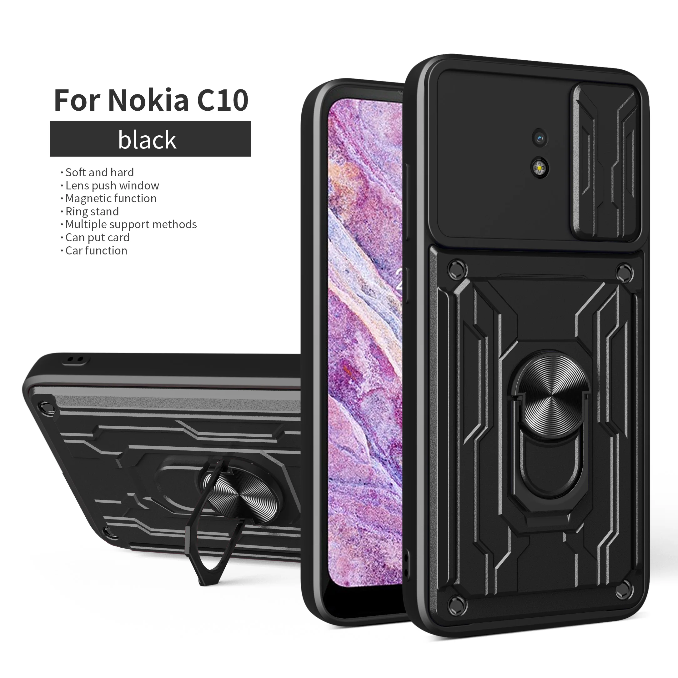 Custodia Magnetica Per Nokia C10 Supporto Per Anello Per Auto Capas Per Nokia G10 G20 Smartphone Android Fundas De Telefone Nokia C20 C30