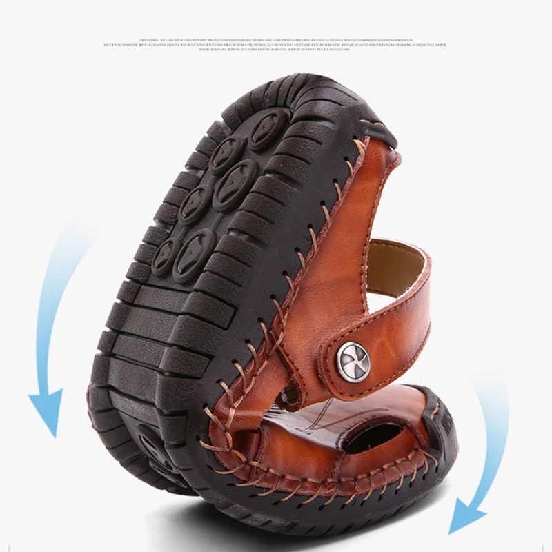 Men's Slippers Beach Sandals Summer Lightweight Non-slip Men's Large Size Travel Leisure Low-top Flat Shoes