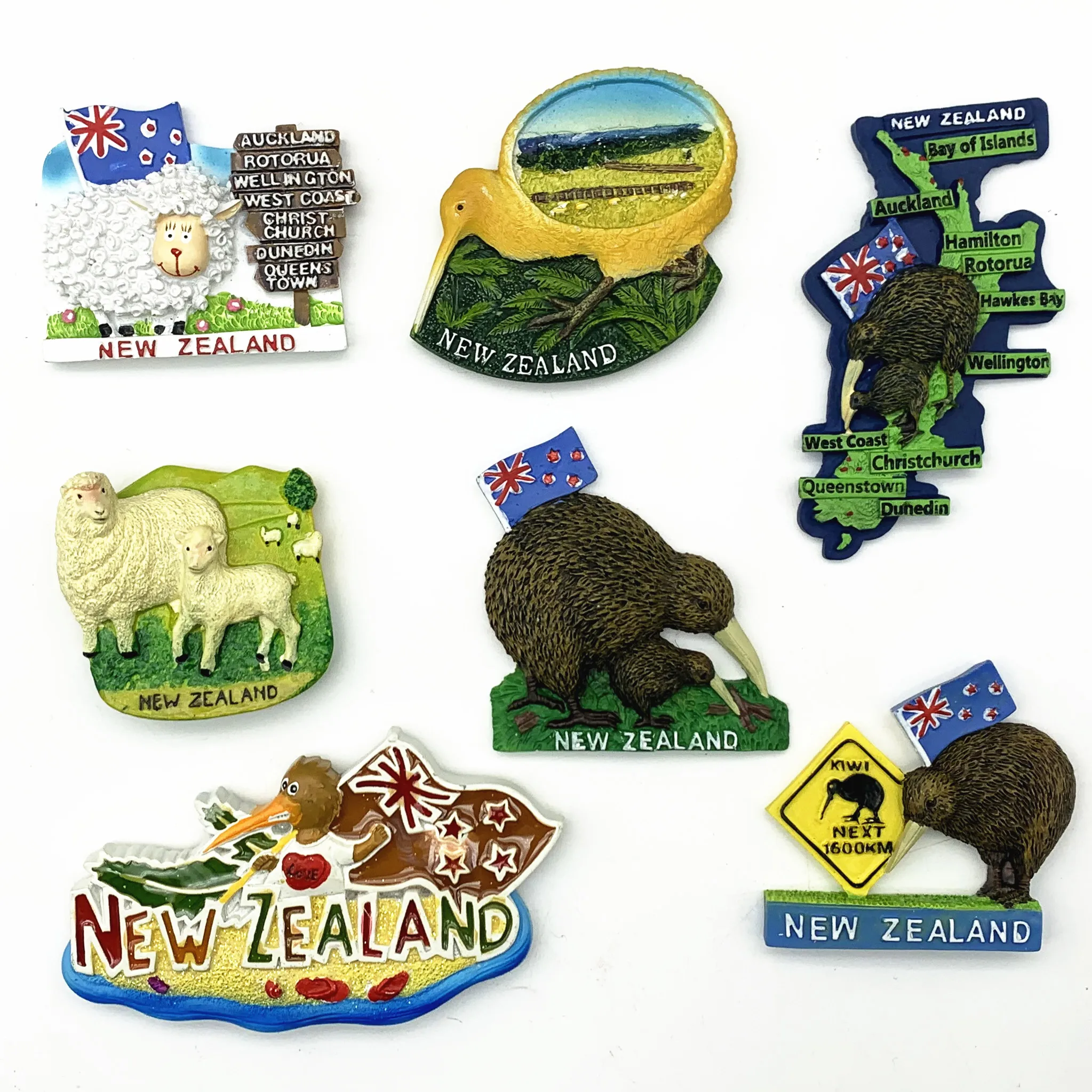 New Zealand  3D Fridge Magnets Tourism Souvenir Refrigerator Magnetic Sticker Collection Handicraft Gift new metal 3d refrigerator sticker usa egypt france austria spain dubai russia shanghai oscar metal fridge magnets souvenir gift