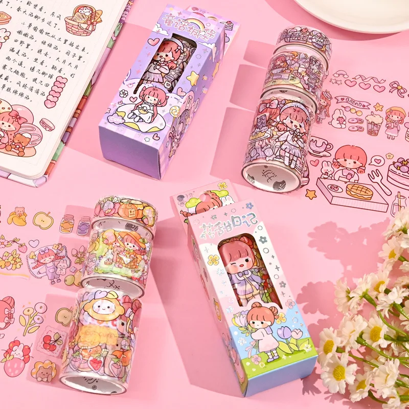 3pcs Tape Set Hand Account Decorative Stickers PET  Tape Sticker Washi Tape Set 3