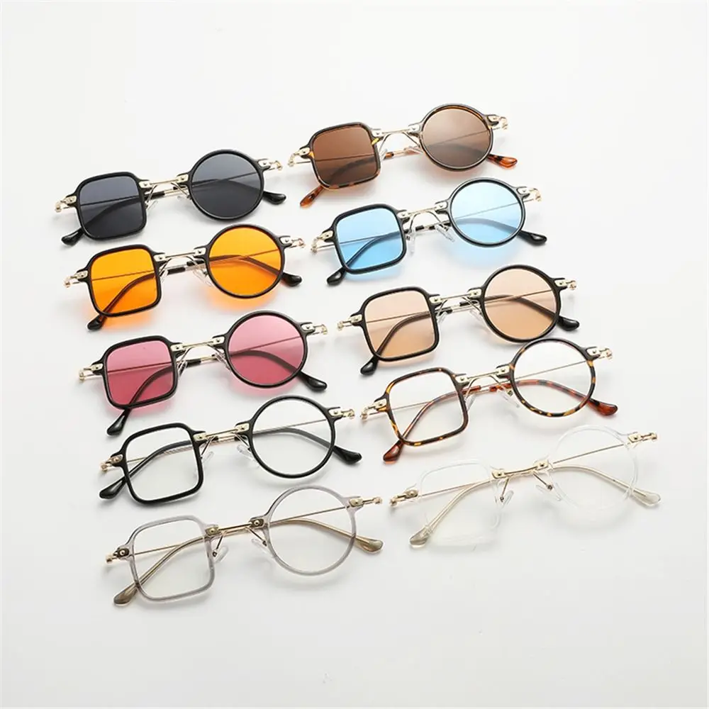 Unique Asymmetrical Square Round Sunglasses Retro UV400 Clear Men Punk ...