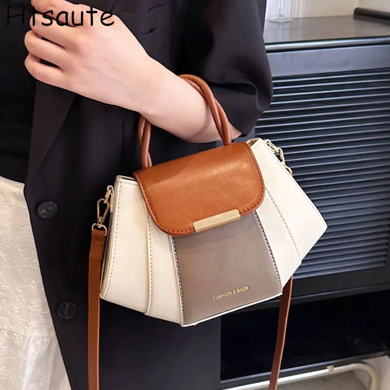 

Women Shoulder Bag Retro Ladies Zipper Cross Body Bag Fashion Patchwork Casual Purses Vintage PU Leather Mini Messenger Bag