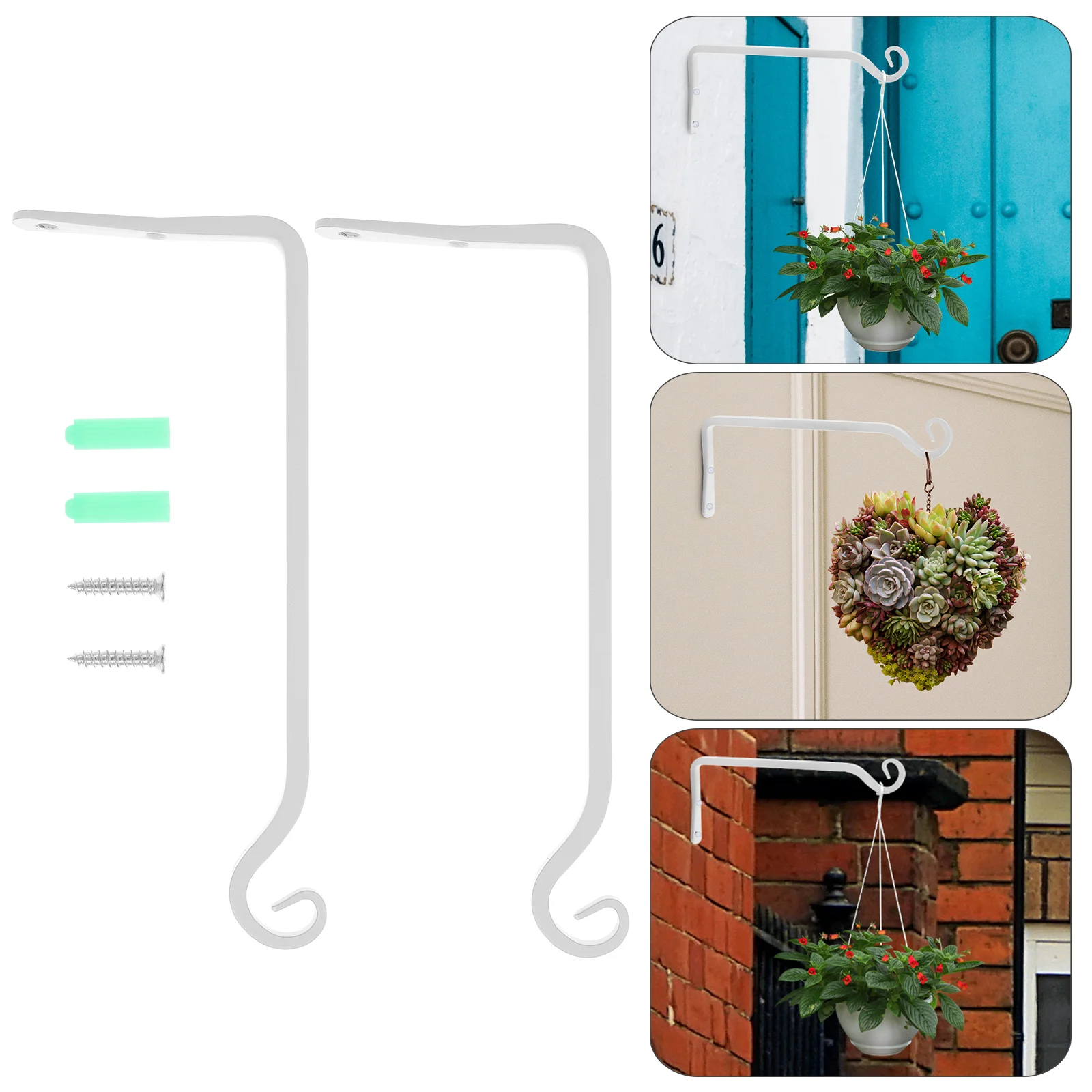2 Pcs Holders Flower Pot Hook Plant Hangers for Plants Outdoor Bracket Hanging Basket